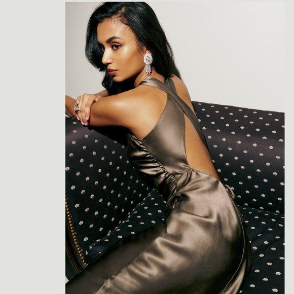 Reformation Anaiis Silk Dress in Morel | 🍃 Spring Lighting Sale 🍃 - Picture 3 of 8